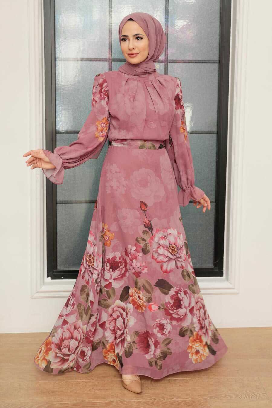 Dusty Rose Hijab Dress 35461GK