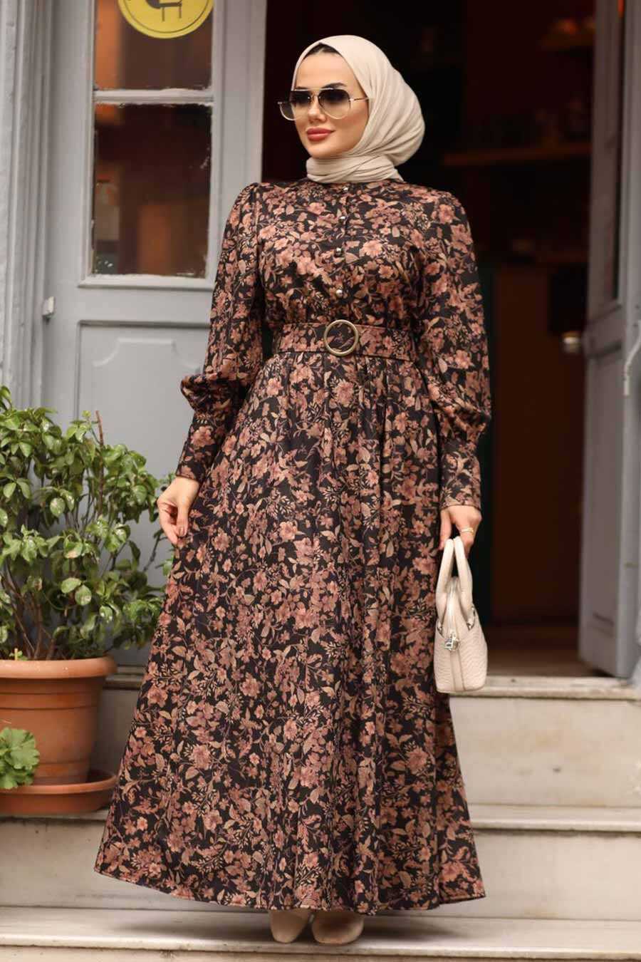 Dusty Rose Hijab Dress 44671GK - Neva-style.com