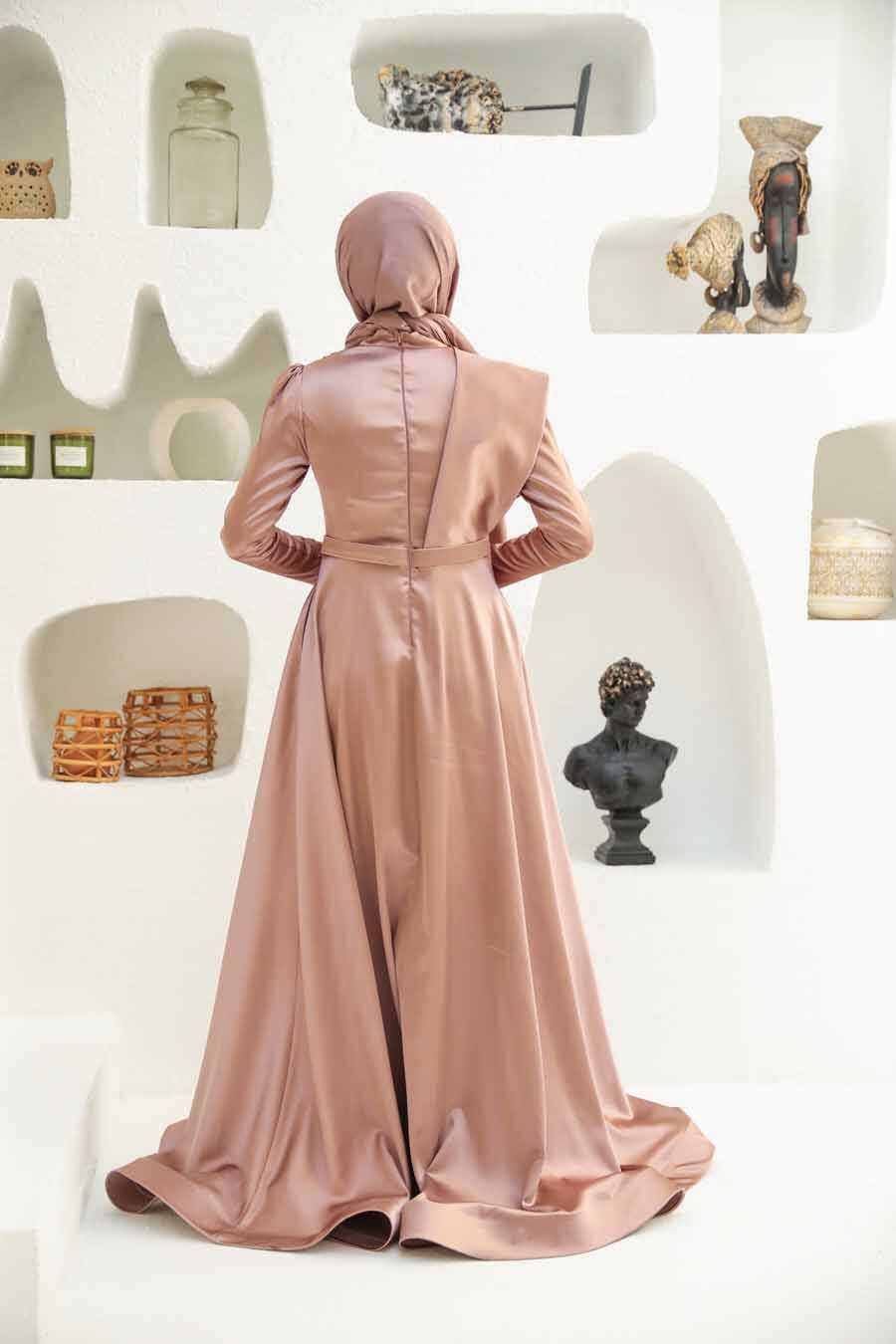 Dusty Rose Hijab Evening Dress 22441GK