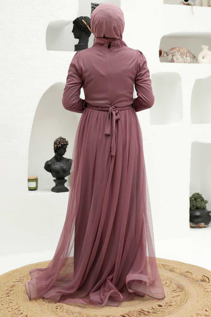 Dusty Rose Hijab Evening Dress 56641GK