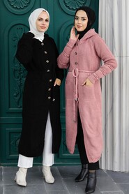 Dusty Rose Hijab Knitwear Cardigan 70170GK - Thumbnail