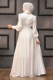 Neva Style - Luxorious Ecru Islamic Wedding Gown 3038E - Thumbnail