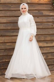 Neva Style - Luxorious Ecru Muslim Wedding Gown 5474E - Thumbnail
