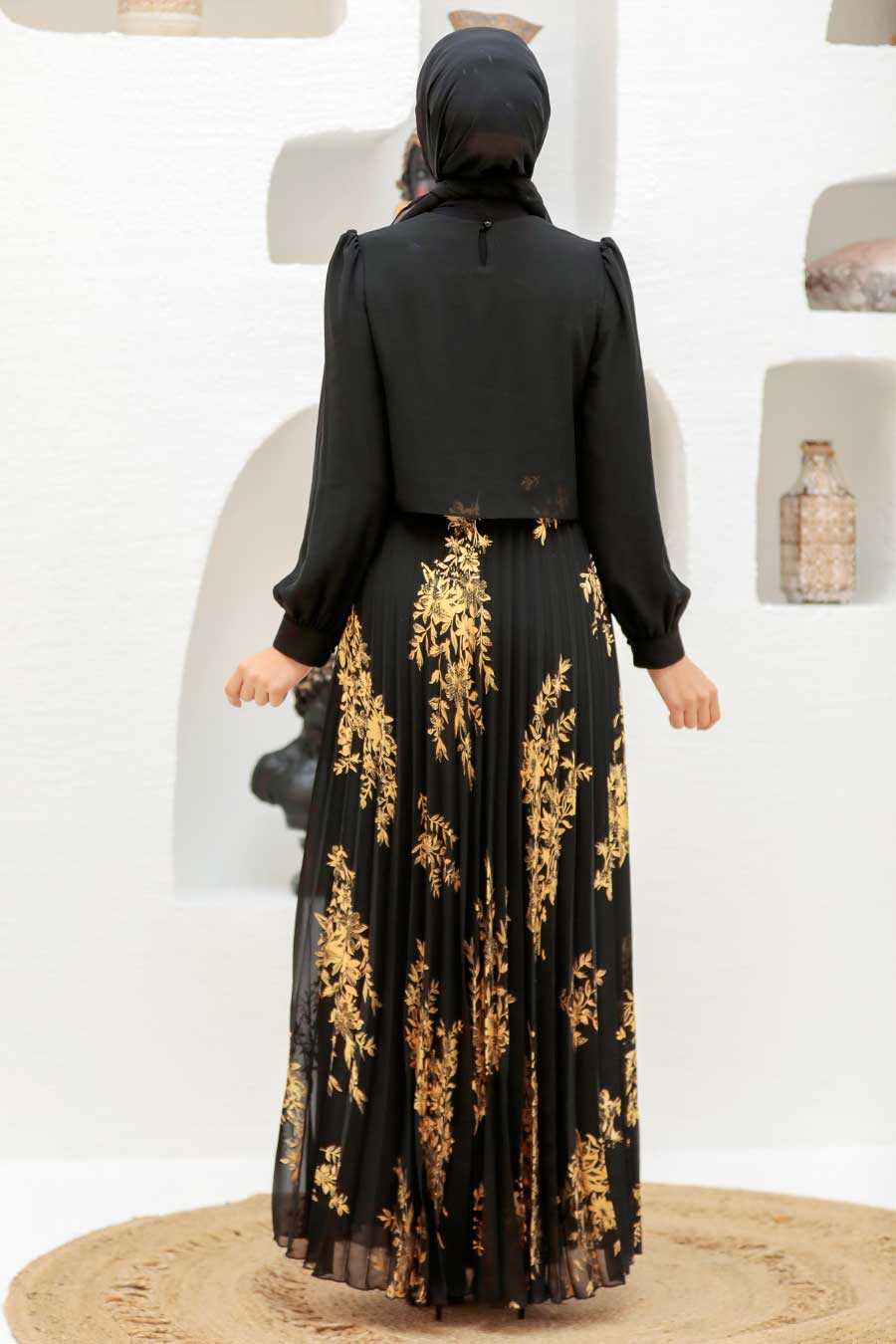 Gold Hijab Dress 3296GOLD - Neva-style.com