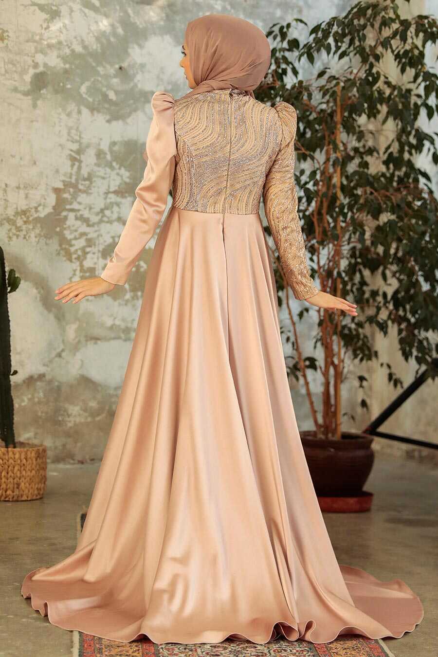 Neva Style - Elegant Gold Islamic Clothing Evening Gown 22924GOLD