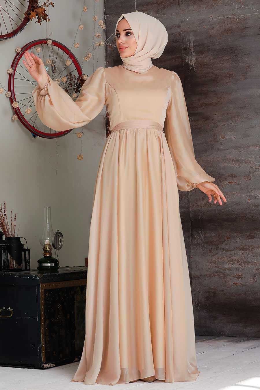 Gold Hijab Evening Dress 5215GOLD