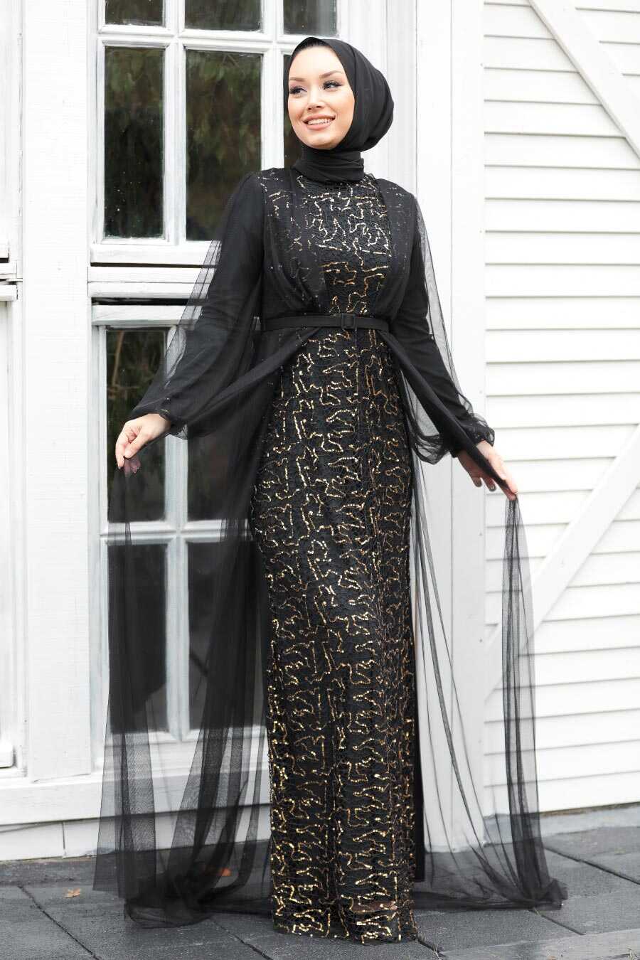 Gold Hijab Evening Dress 5383GOLD