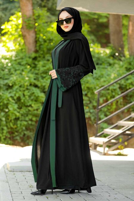 Green Hijab Abaya 55084Y - Neva-style.com