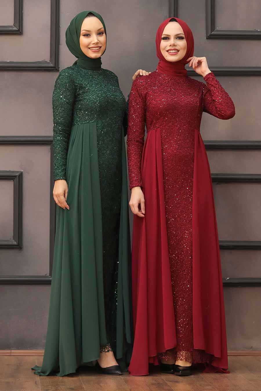 Neva Style - Plus Size Green Modest Wedding Dress 90000Y