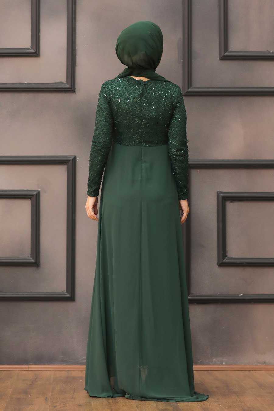 Neva Style - Plus Size Green Modest Wedding Dress 90000Y