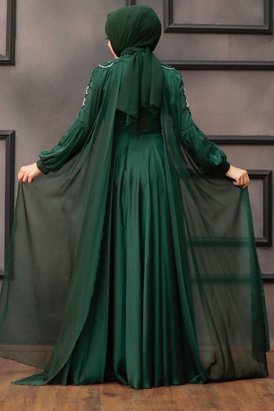 Green Hijab Evening Dress 2212Y