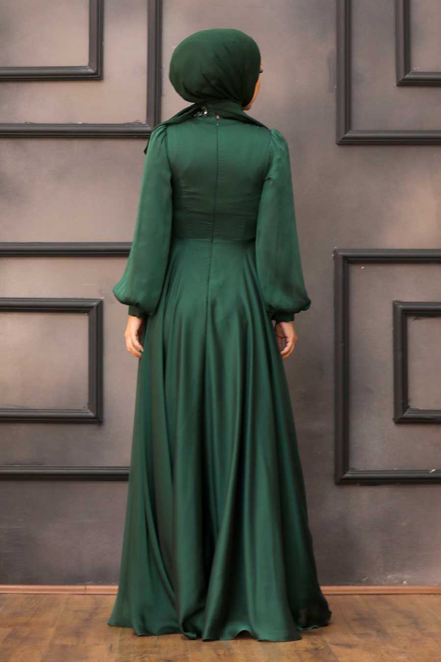 Green Hijab Evening Dress 22150Y - Neva-style.com
