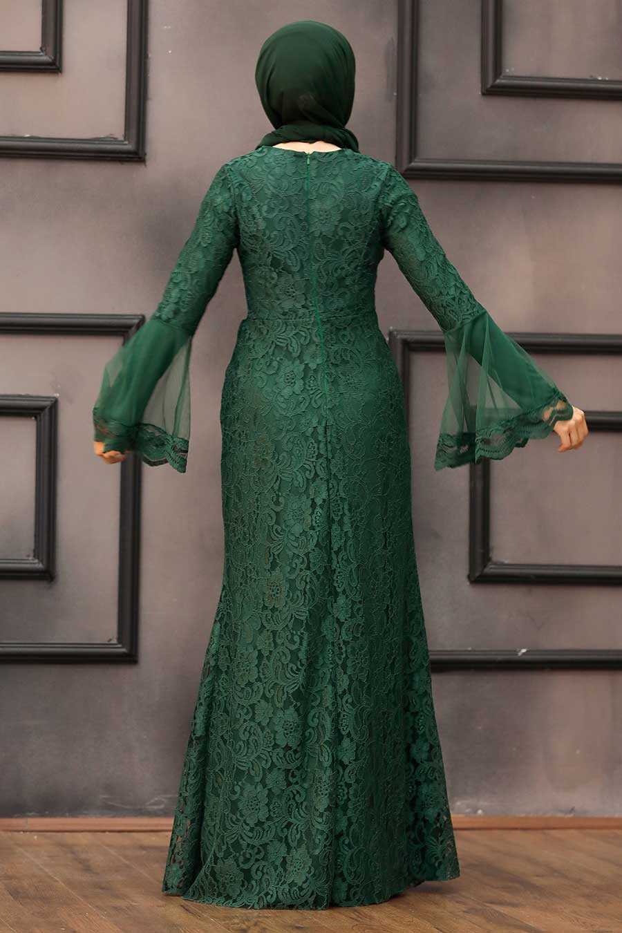 Green Hijab Evening Dress 2567Y