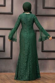 Green Hijab Evening Dress 2567Y - Thumbnail