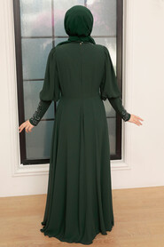 Green Hijab Evening Dress 25817Y - Thumbnail