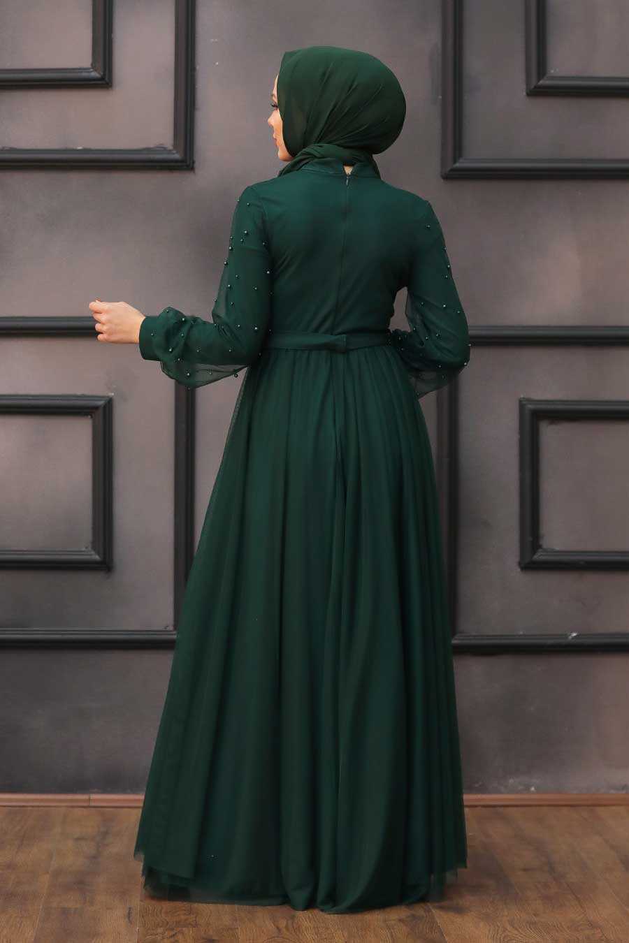 Green Hijab Evening Dress 5514Y