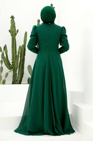 Green Hijab Evening Dress 56280Y - Thumbnail