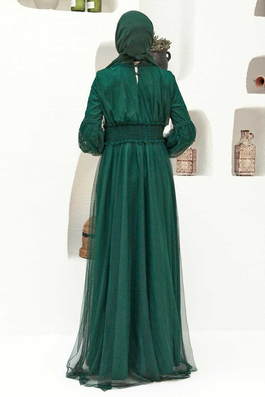 Green Hijab Evening Dress 56520Y