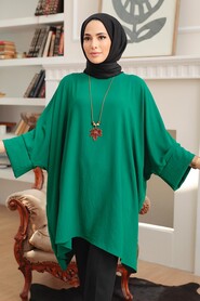 Green Hijab Tunic 40760Y - Thumbnail