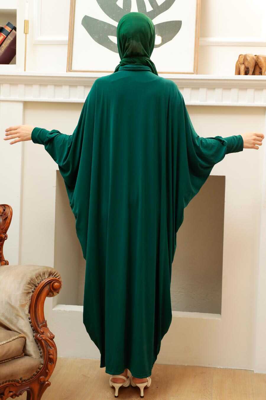 Green Hijab Turkish Abaya 17410Y
