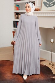 Grey Hijab Dress 76840GR - Thumbnail