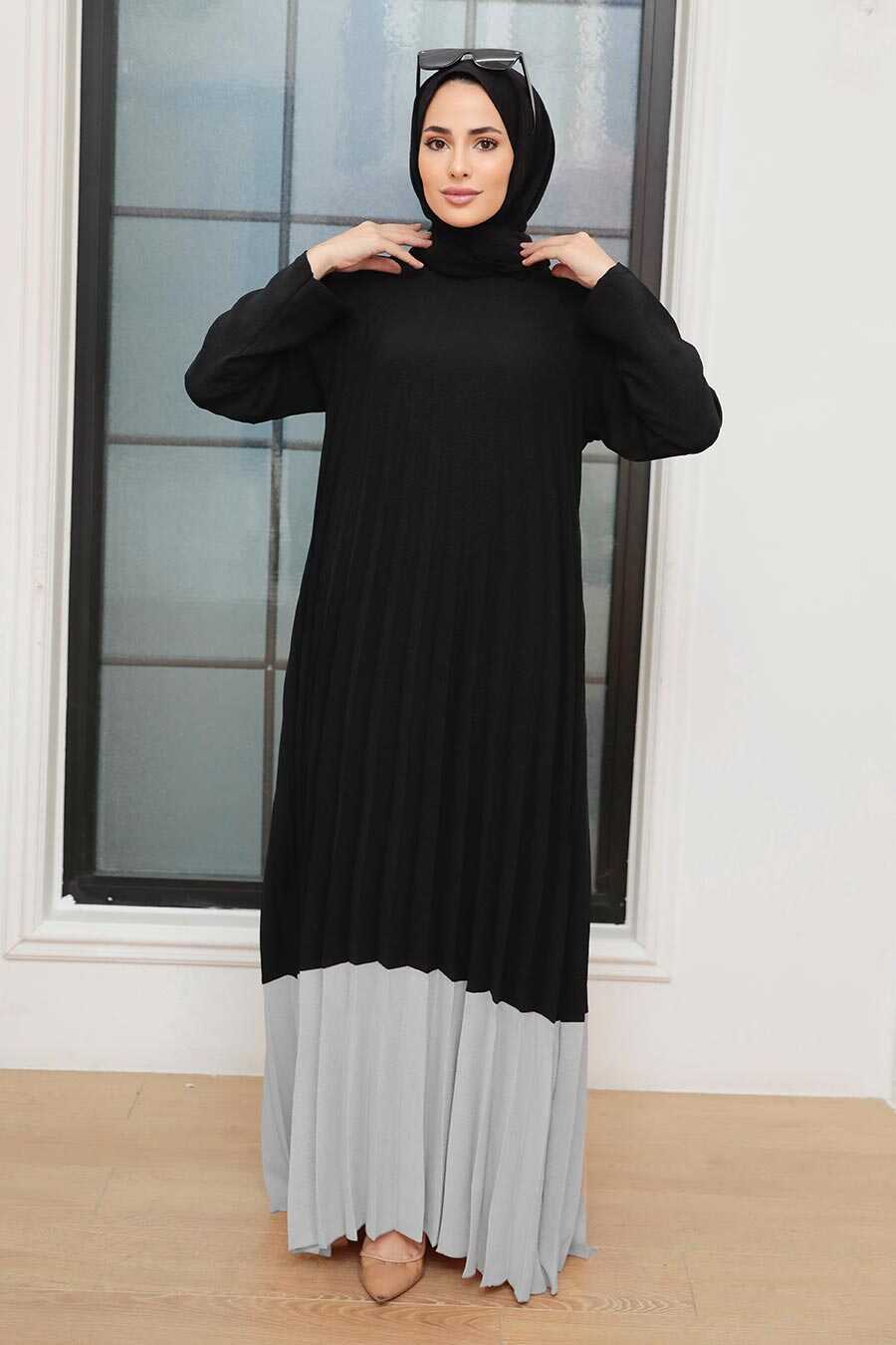 Grey Hijab Dress 7684GR