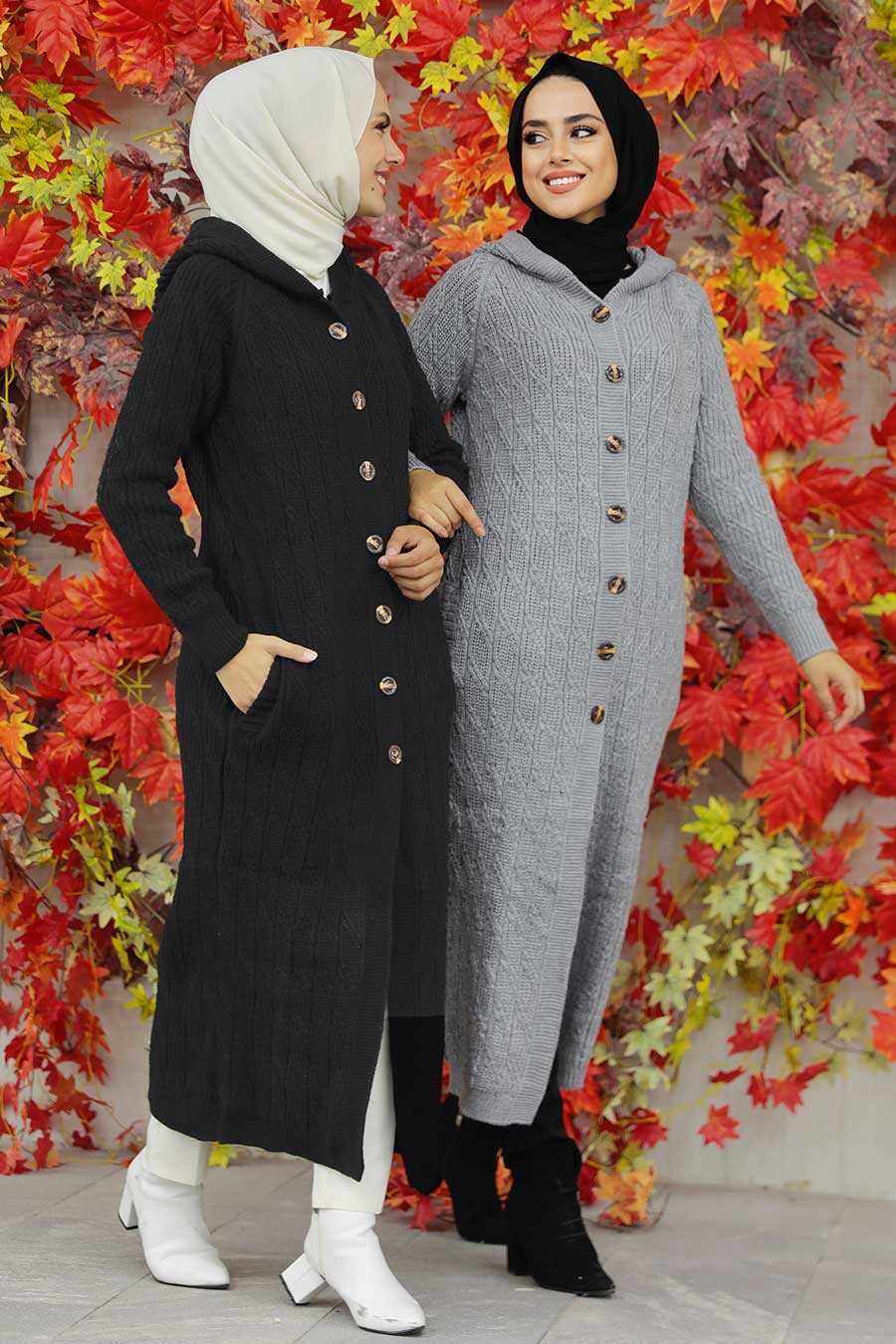 Grey Hijab Knitwear Cardigan 70250GR