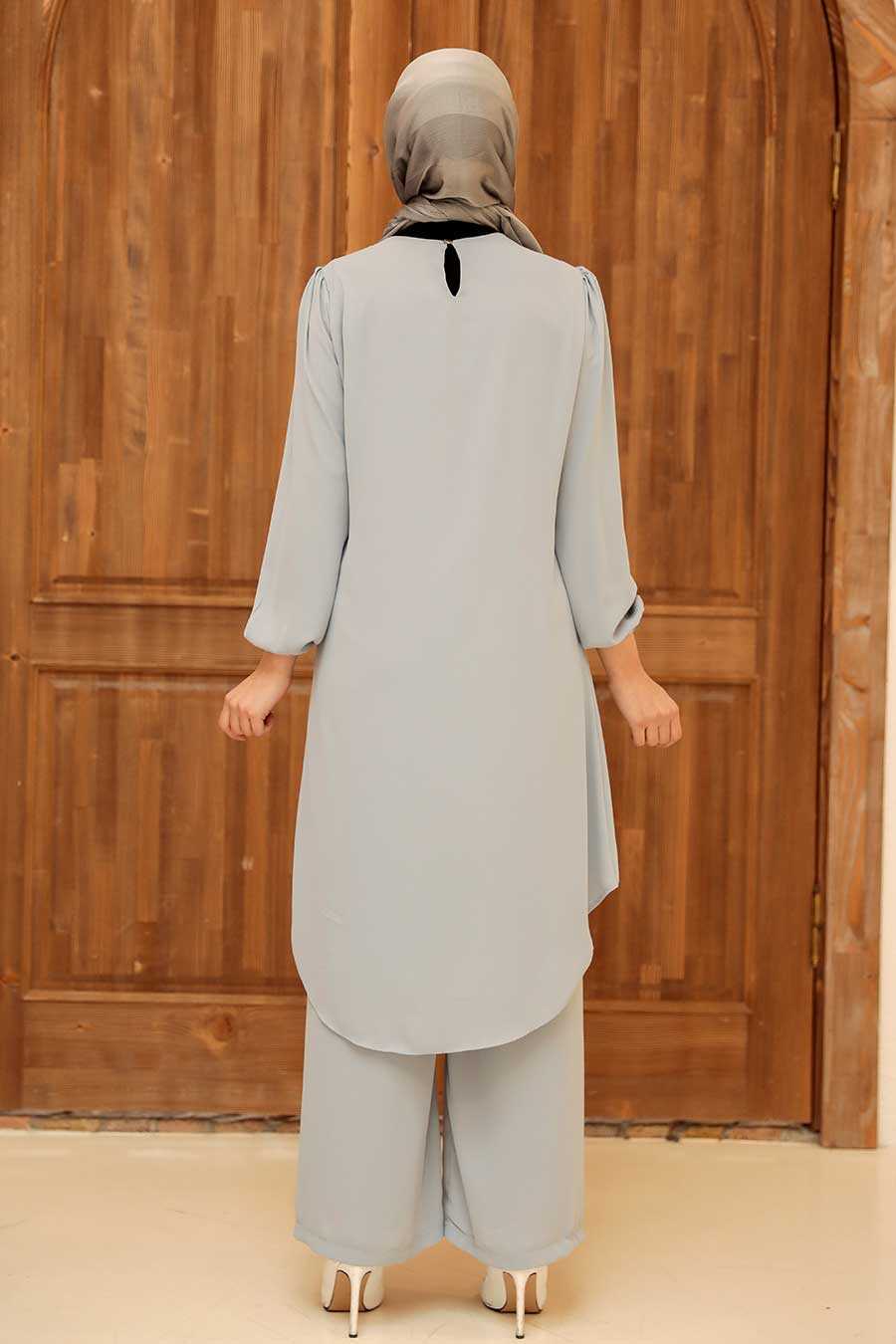 Grey Hijab Suit Dress 12510GR
