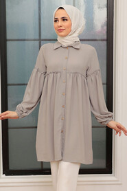 Grey Hijab Tunic 10712GR - Thumbnail