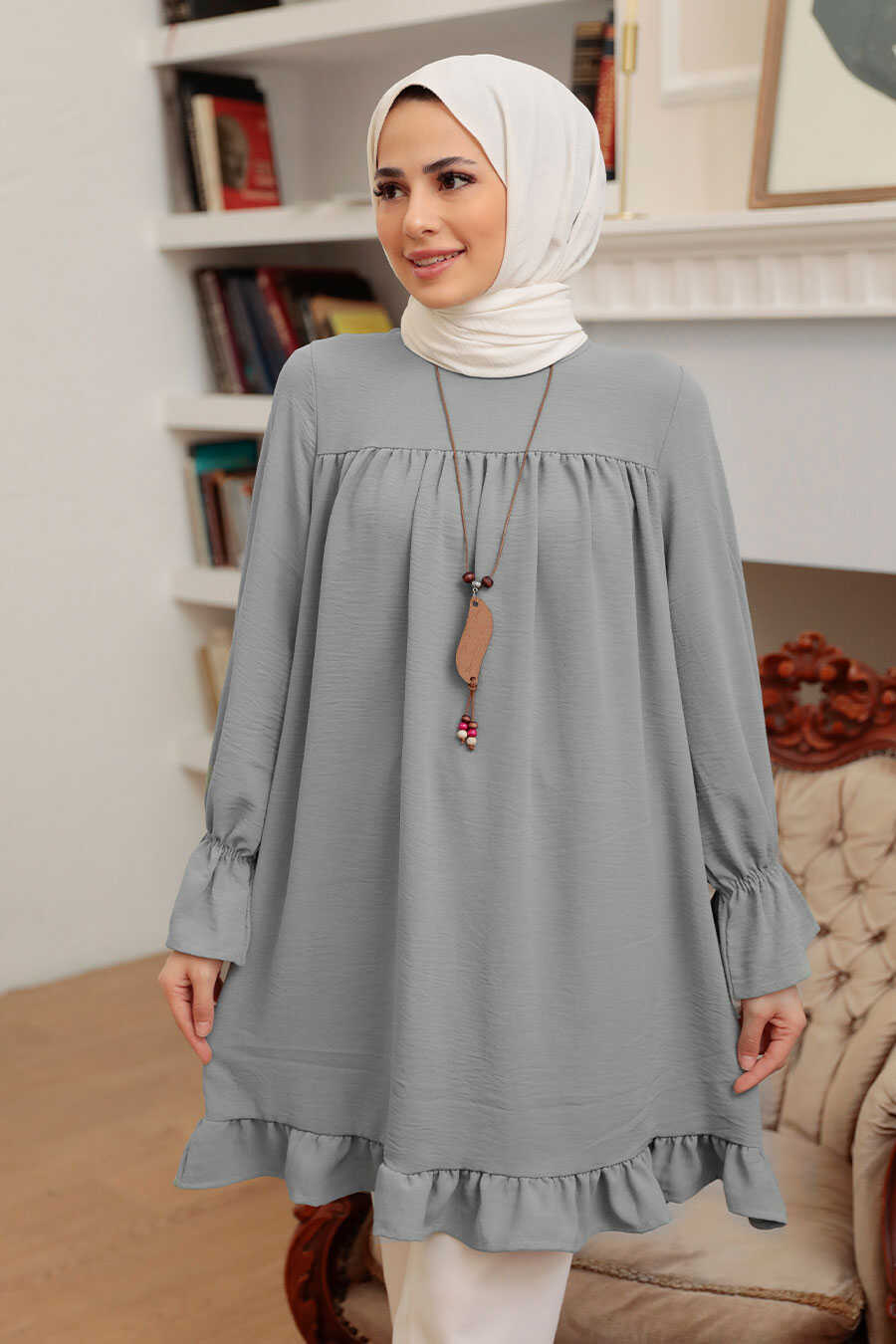 Grey Hijab Tunic 40670GR