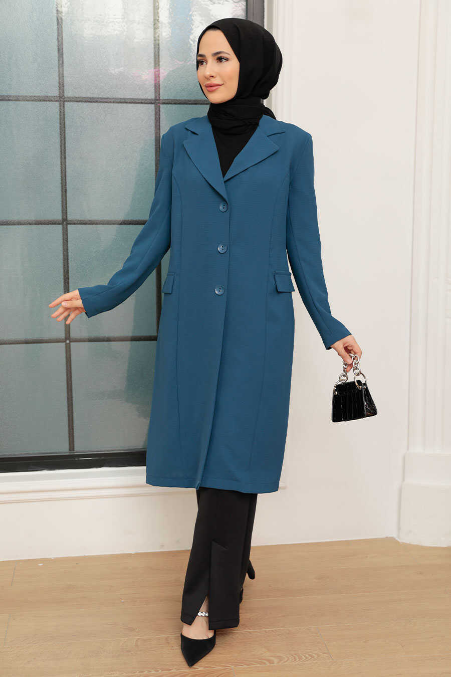 İndigo Blue Hijab Blazer Jacket 56950IM