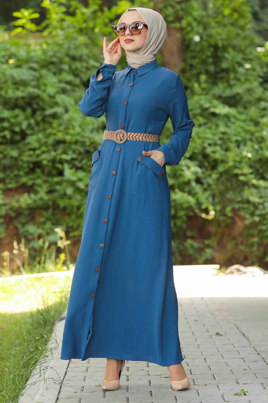 İndigo Blue Hijab Daily Dress 3318IM - Neva-style.com