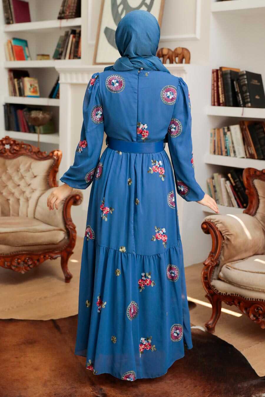İndigo Blue Hijab Dress 12040IM