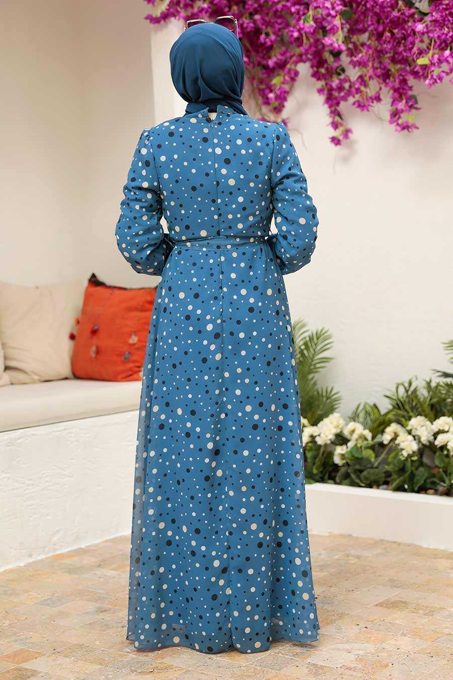 İndigo Blue Hijab Dress 279065IM
