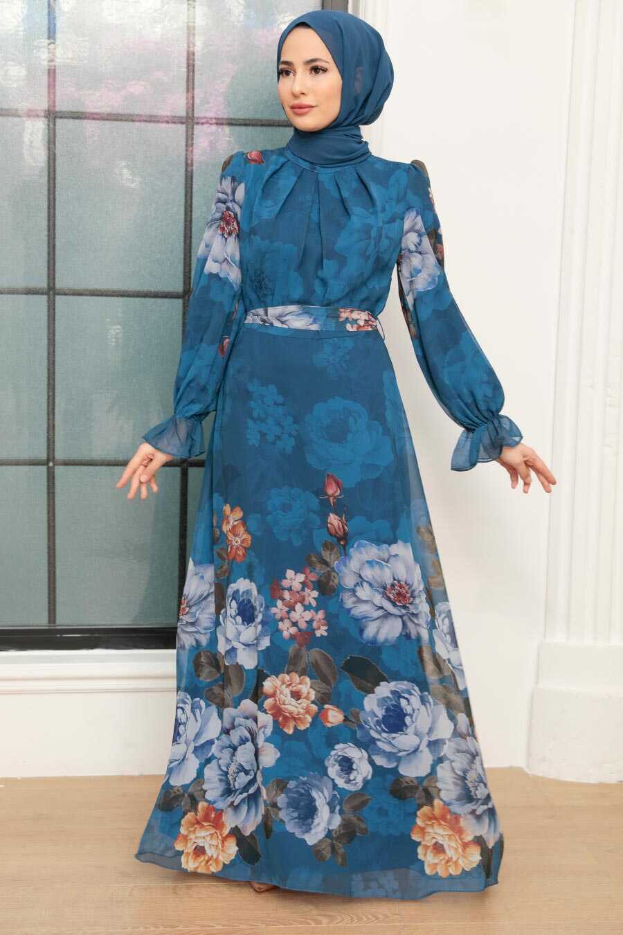 İndigo Blue Hijab Dress 35461IM