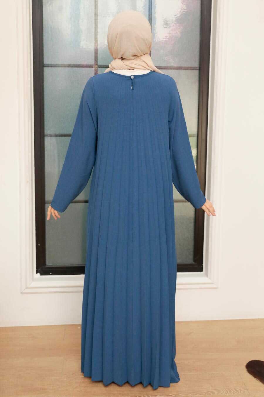 İndigo Blue Hijab Dress 76840IM