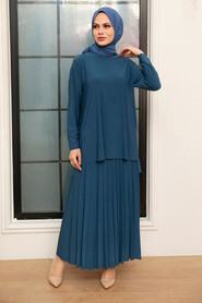 Indigo Blue Hijab Suit Dress 41258IM - Thumbnail
