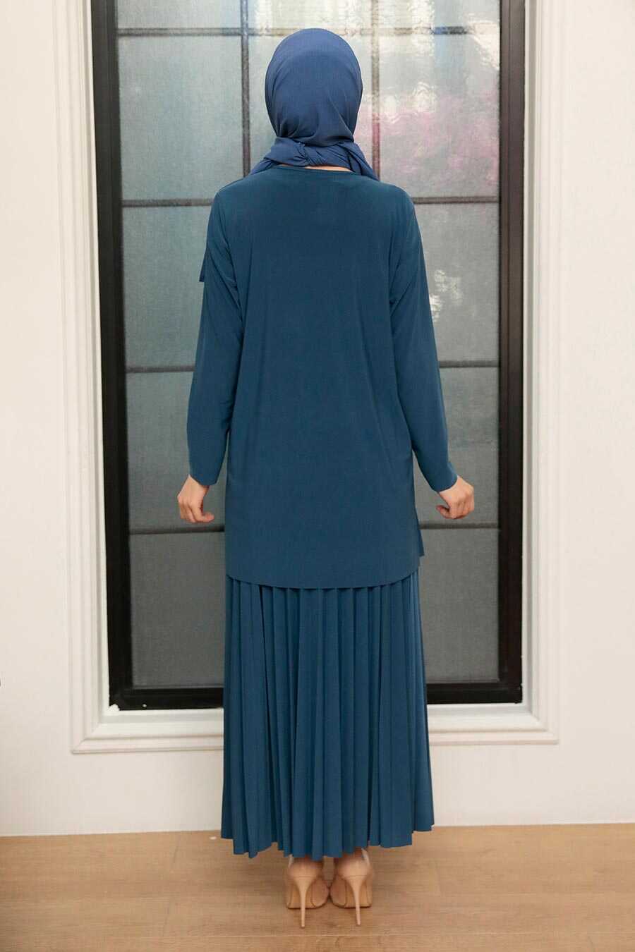 Indigo Blue Hijab Suit Dress 41258IM