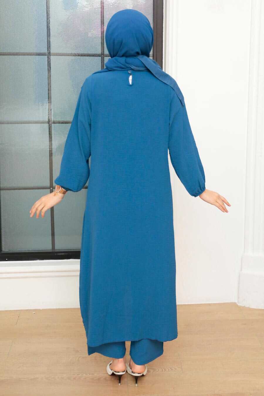 İndigo Blue Hijab Suit Dress 7686IM