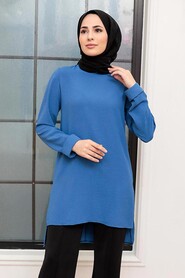 İndigo Blue Hijab Tunic 2146IM - Thumbnail