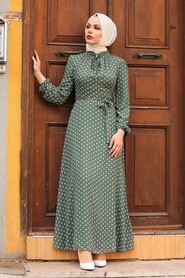 Khaki Hijab Dress 27909HK - Thumbnail