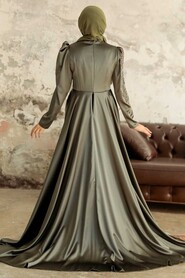 Neva Style - Elegant Khaki Modest Evening Gown 22881HK - Thumbnail