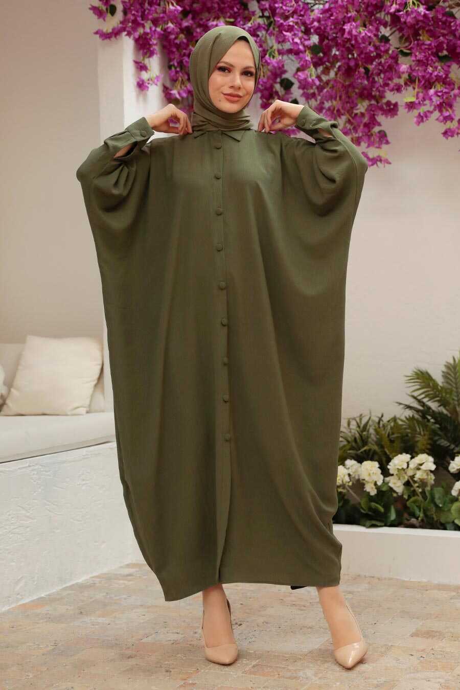 Khaki Hijab Turkish Abaya 15001HK