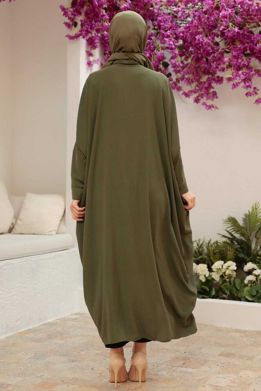 Khaki Hijab Turkish Abaya 15001HK