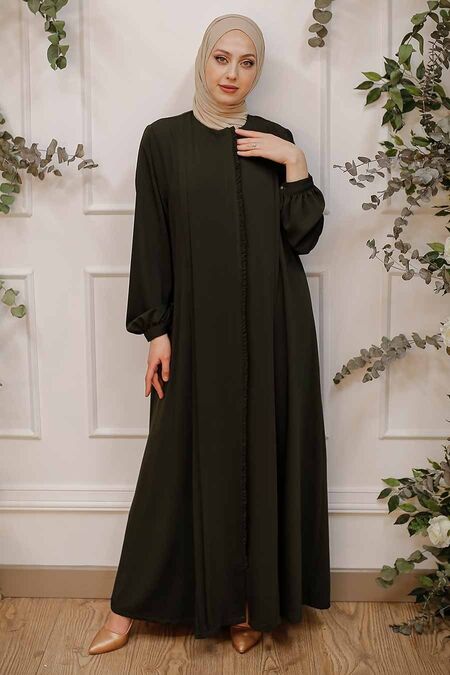 Khaki Hijab Turkish Abaya 349500HK - Neva-style.com