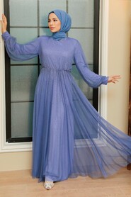 Lavender Hijab Evening Dress 20951LV - Thumbnail