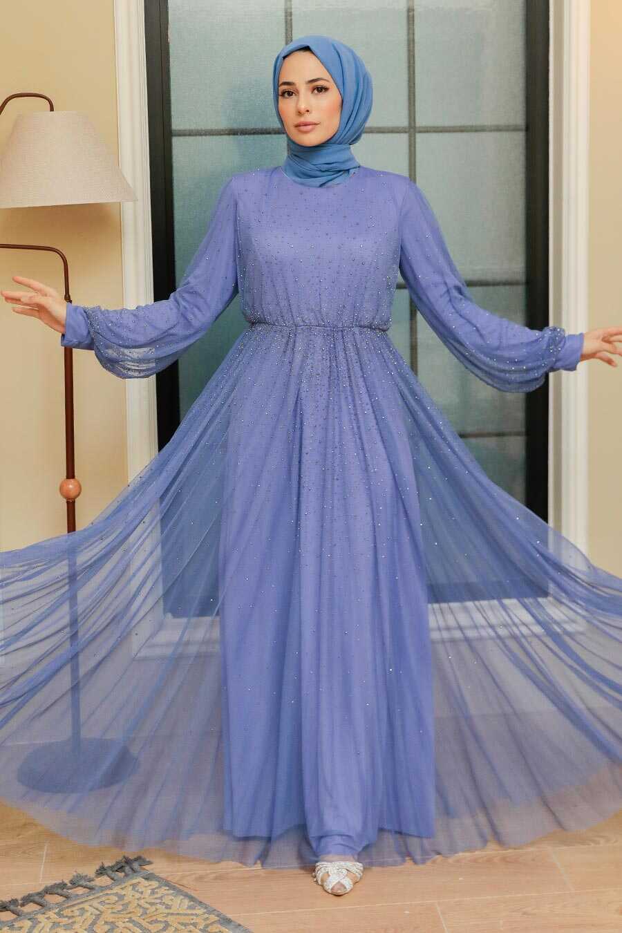 Lavender Hijab Evening Dress 20951LV