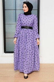 Lila Hijab Dress 12250LILA - Thumbnail