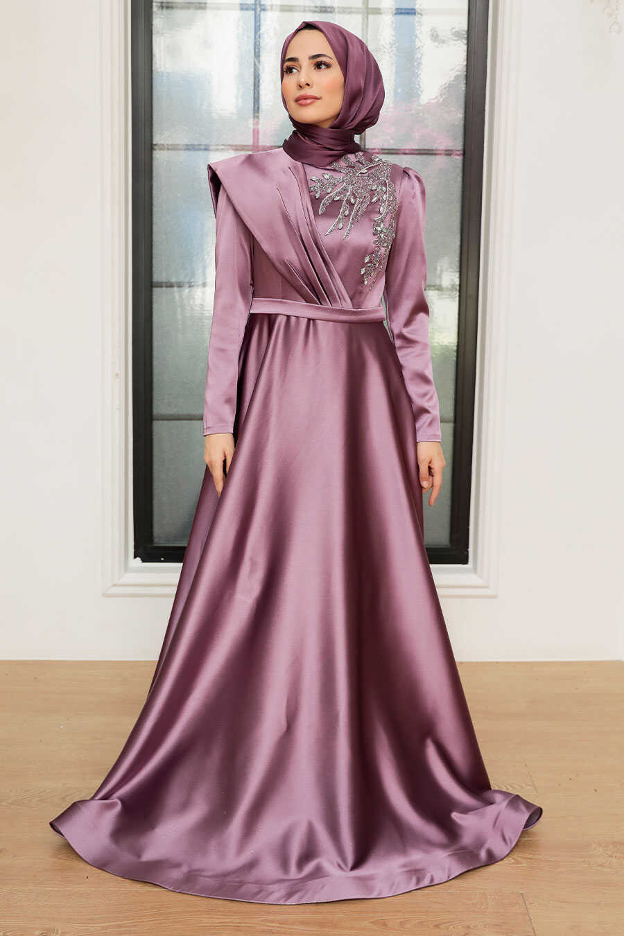 Lila Hijab Evening Dress 22441LILA