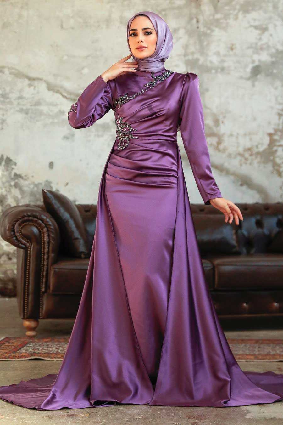 Neva Style - Elegant Lila Modest Evening Gown 22881LILA